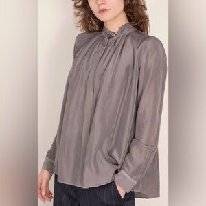 NWT Forte Forte Silk Shirt Stone Gray Women's Top